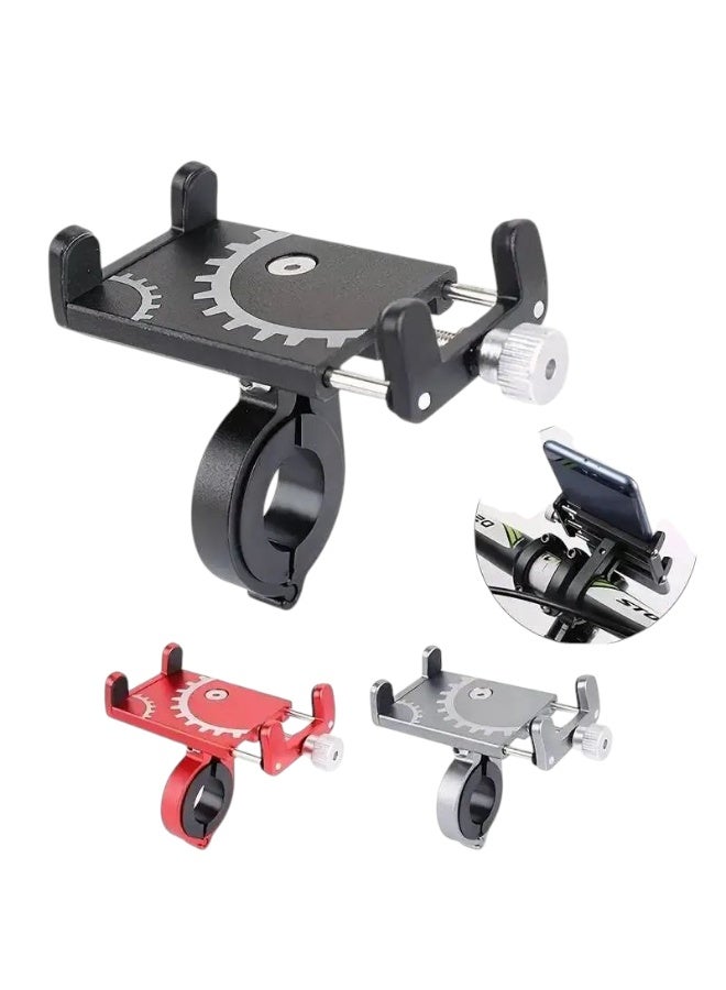 Abo ElGoukh & Maxlerz® Aluminum Alloy Bicycle Phone Holder – Adjustable Anti-Vibration Secure Clamp for 4.7–7 Inch Smartphones, Heavy-Duty Non-Rotating Mount, Universal Fit for MTB, Hybrid & Road Bikes - Image 1